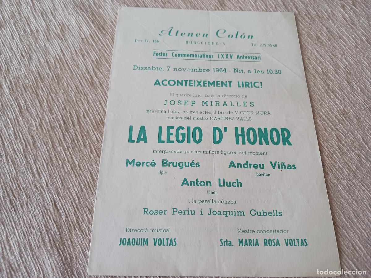 M&uacute;sica de colecci&oacute;n: ateneo colon, barcelona 1964, la legio d`honor, mercedes brugues, andreu vi&ntilde;as