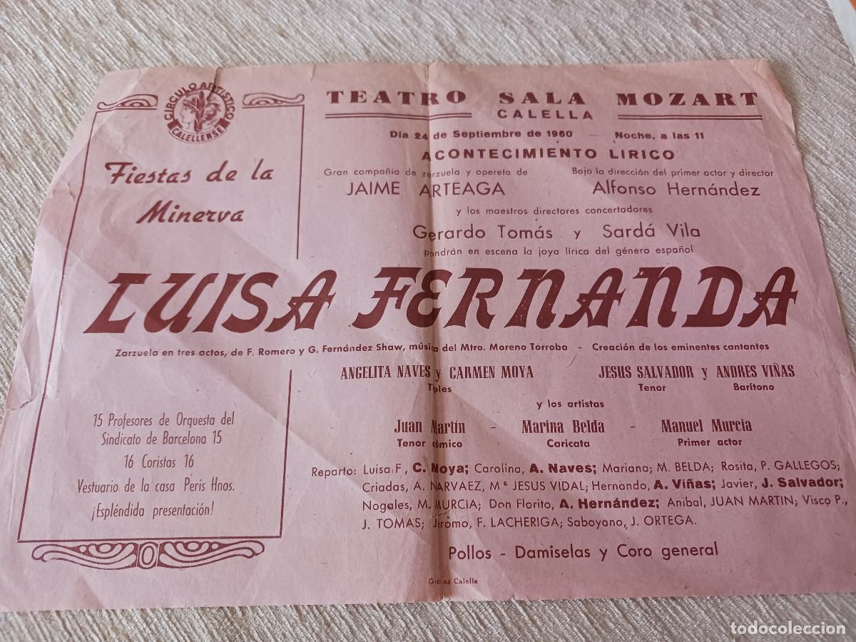 M&uacute;sica de colecci&oacute;n: teatro sala mozart de calella 1960, fiestas de la minerva, luisa fernanda, angelita naves