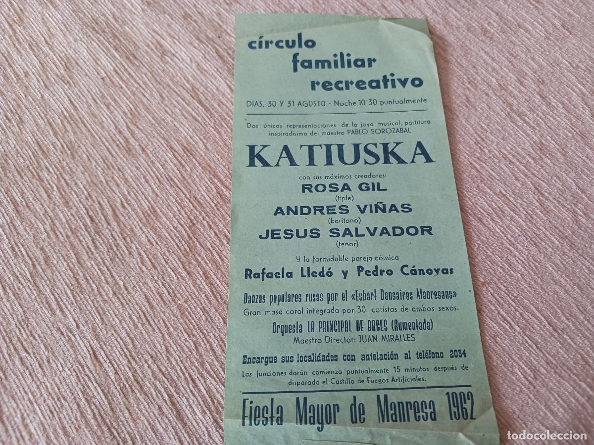 M&uacute;sica de colecci&oacute;n: circulo familiar recreativo de manresa 1962, katiuska, rosa gil, andres vi&ntilde;as, jesus salvador