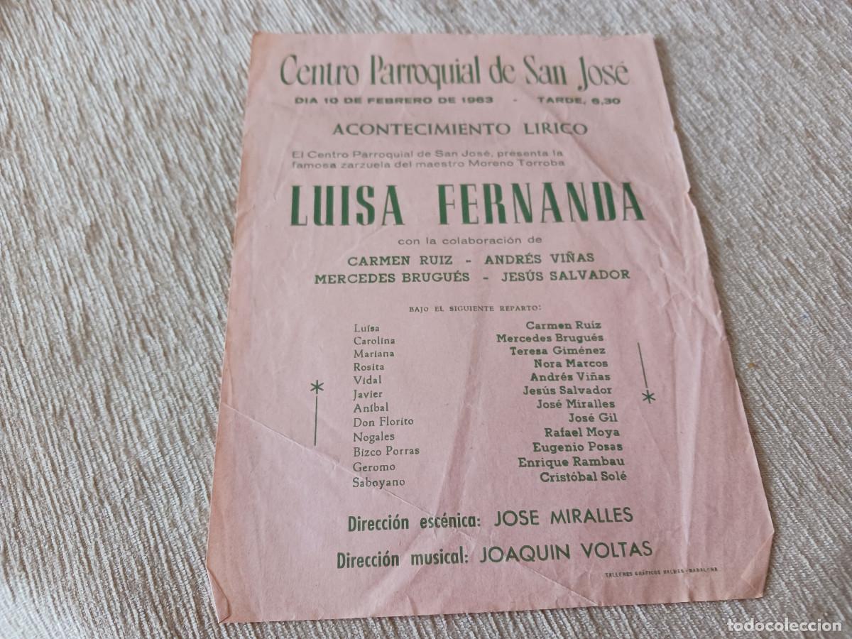 M&uacute;sica de colecci&oacute;n: centro parroquial san jose, badalona 1963, luisa fernanda, andres vi&ntilde;as, jesus salvador
