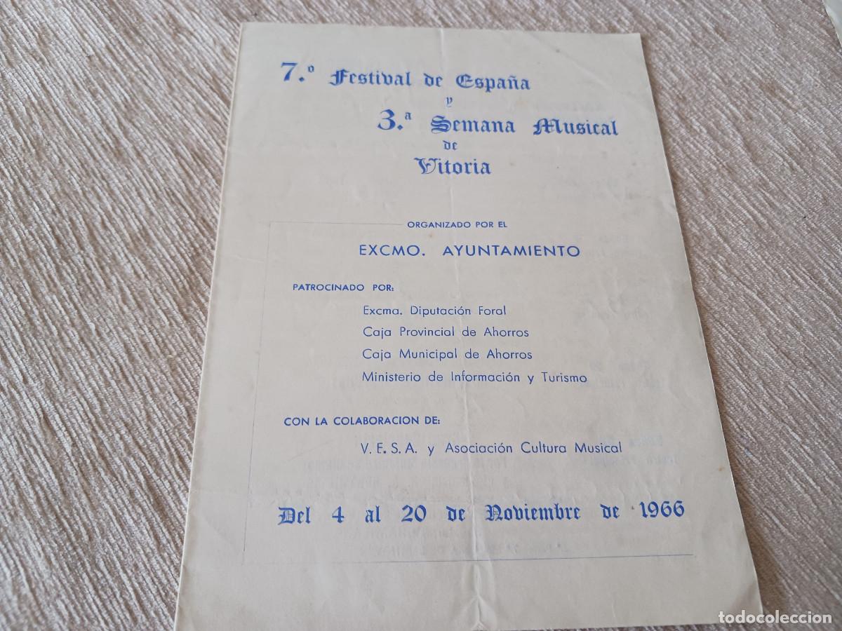 M&uacute;sica de colecci&oacute;n: 7&ordm; festival de espa&ntilde;a, 3&ordm; semana musical de vitoria 1966, programa general, orquesta RTVE