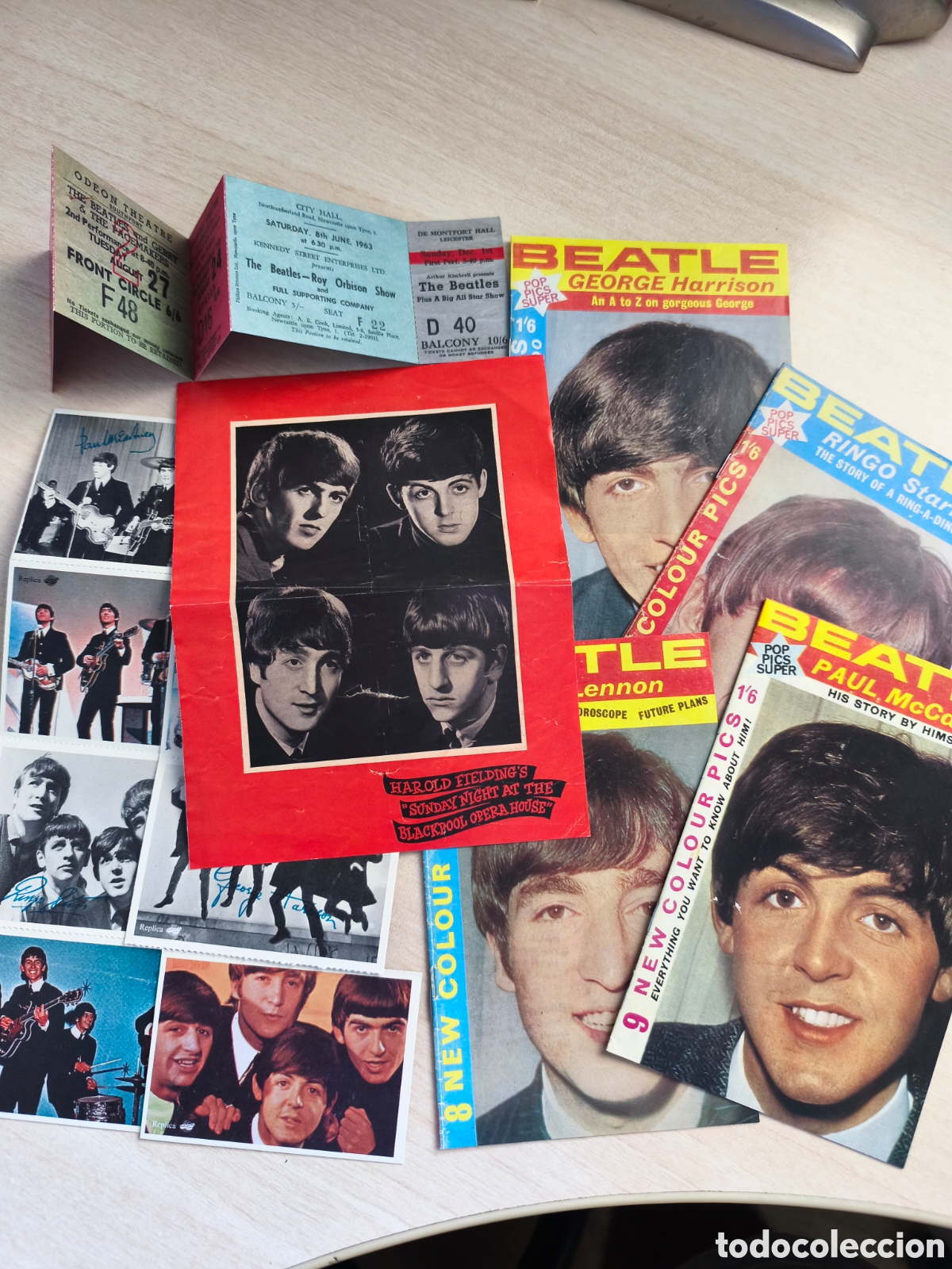 M&uacute;sica de colecci&oacute;n: MEMORABILIA Replica - OrIginal THE OFFICIAL BEATLES FAN CLUB a&ntilde;os 60 Muy buen estado