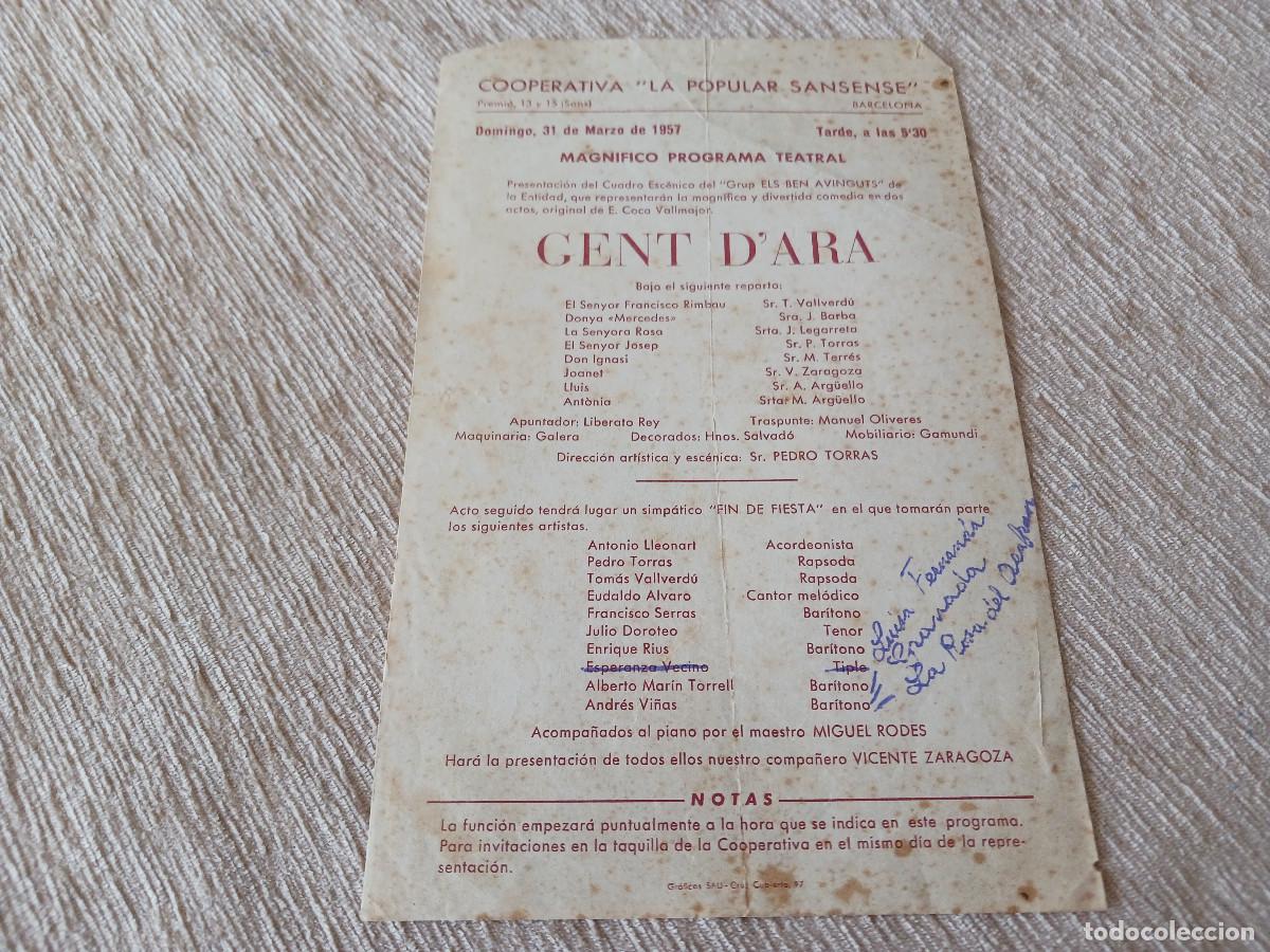 M&uacute;sica de colecci&oacute;n: cooperativa la popular sansense, 1957, grup els ben avinguts, gent d`ara, de e. coca vallmajor