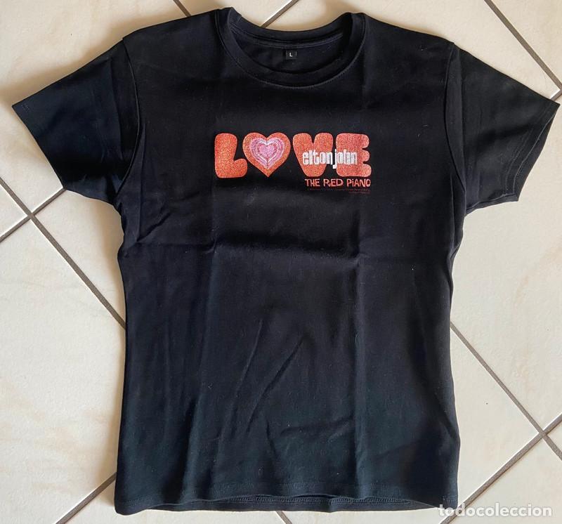 M&uacute;sica de colecci&oacute;n: Elton John T Shirt femme &rdquo; Love &rdquo; taille L en Bon &eacute;tat