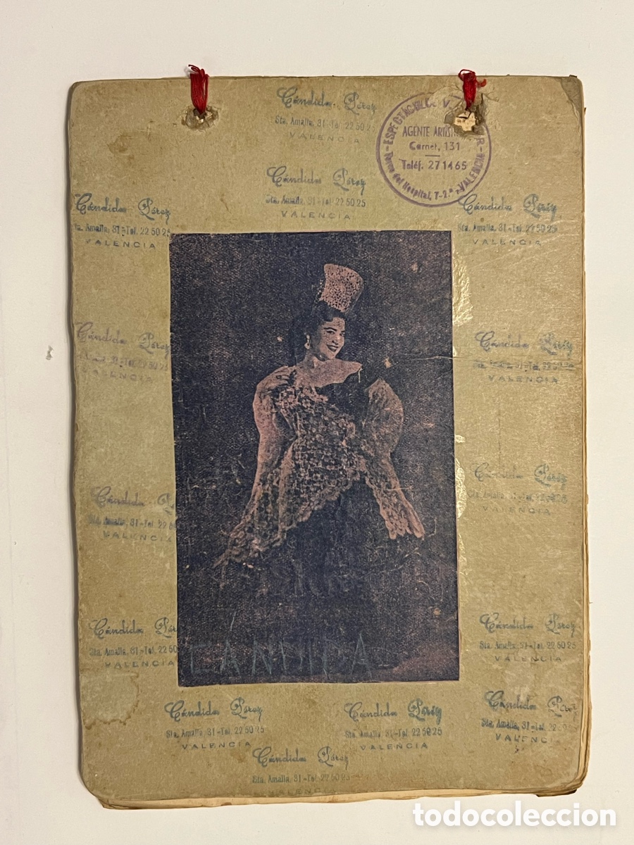 Musiksammlung: C&Aacute;NDIDA PEREZ Libreta Apuntes Bocetos trajes y letras.. Censura Ministerio infor., turismo (a.1959)