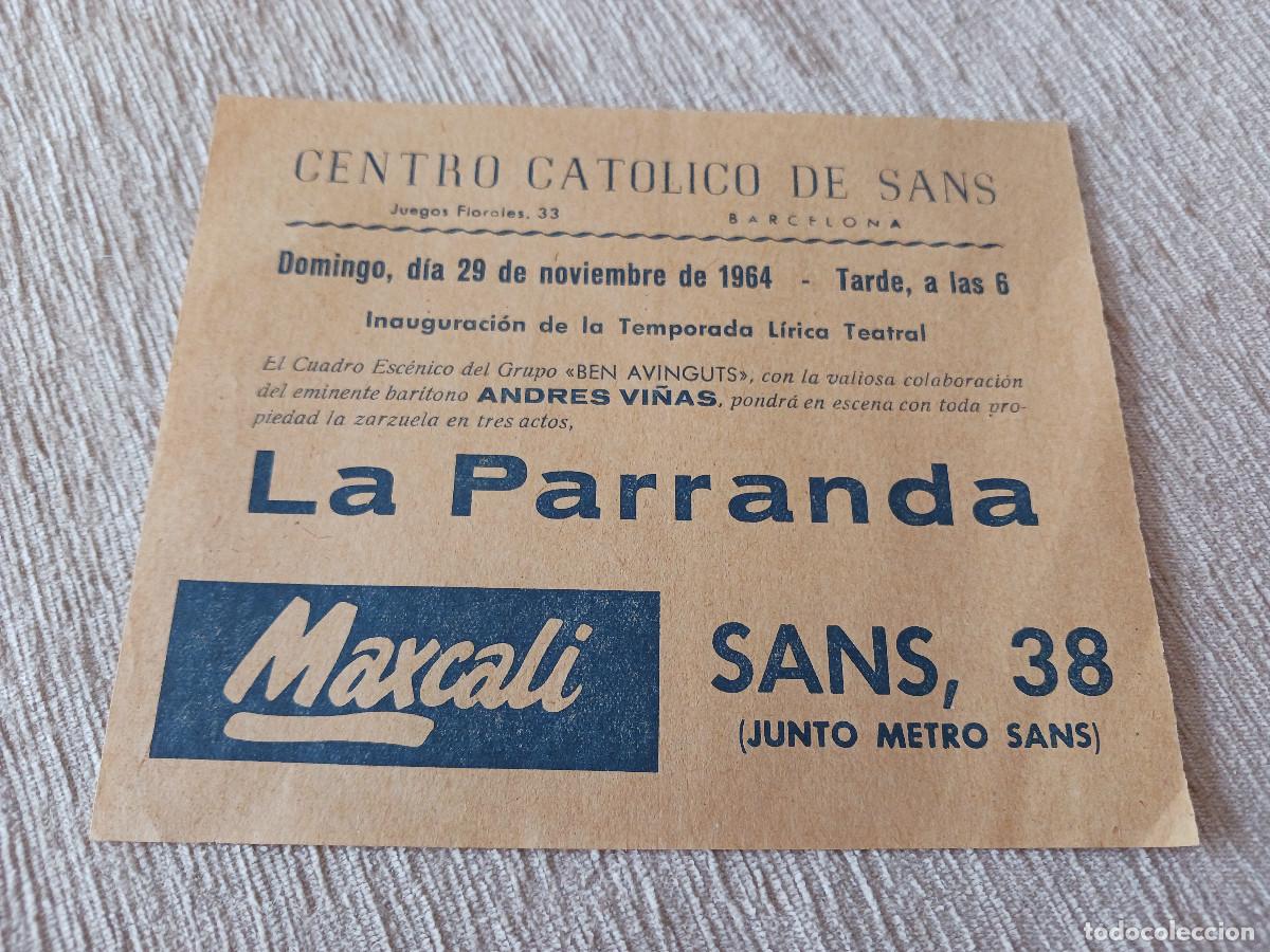 M&uacute;sica de colecci&oacute;n: centro catolico de sants 1964, grupo ben avinguts, la parranda, gala lirica
