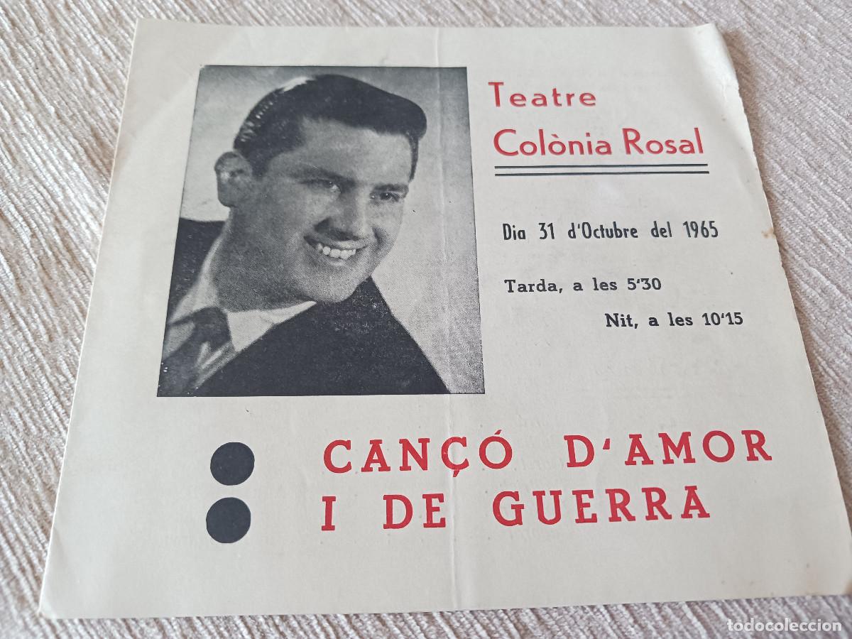 M&uacute;sica de colecci&oacute;n: teatre colonia rosal (bergueda) 1965, can&ccedil;o d`amor i de guerra, rosa mosella, andreu vi&ntilde;as