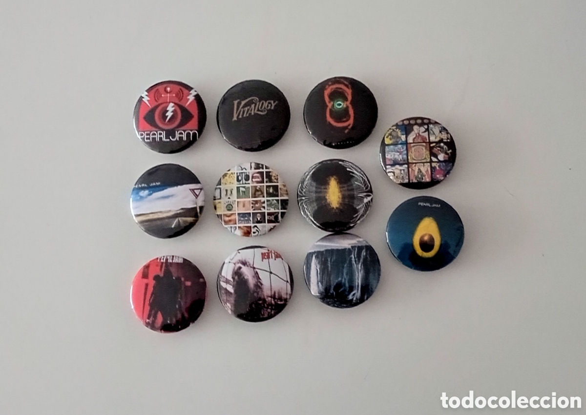 M&uacute;sica de colecci&oacute;n: PEARL JAM - Lote de chapas portadas discos LP