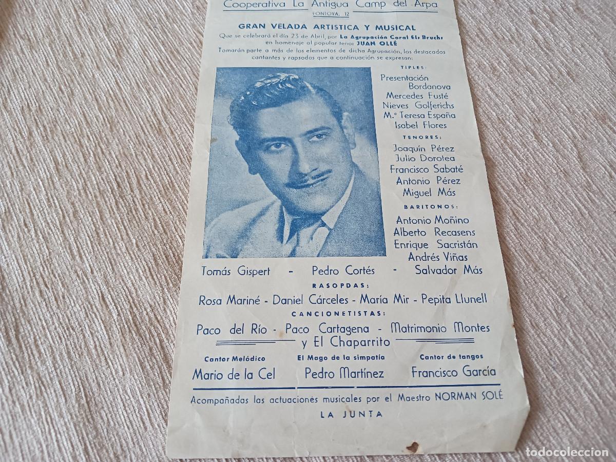 M&uacute;sica de colecci&oacute;n: cooperativa la antigua, camp del arpa, homenaje a juan olle, gran velada artistica musical