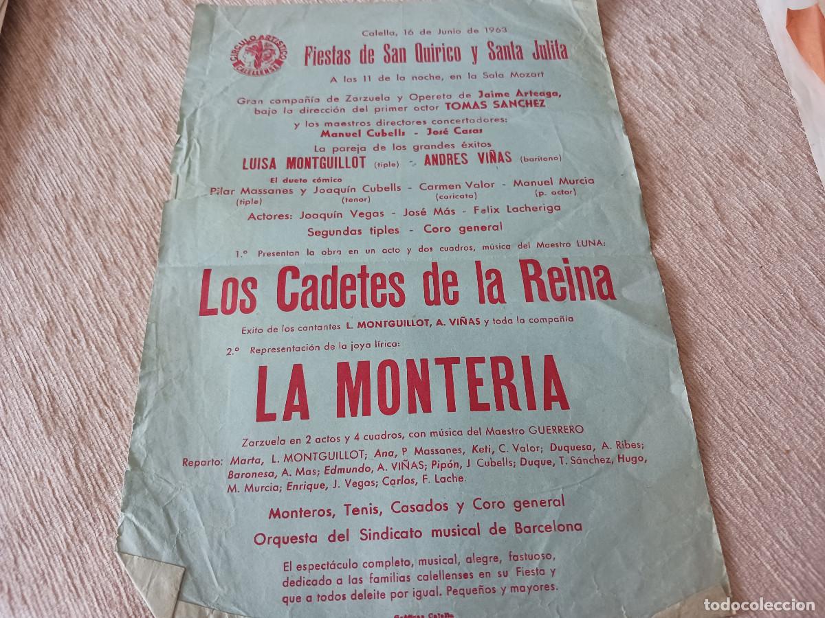 M&uacute;sica de colecci&oacute;n: sala mozart de calella 1963, zarzuela, los cadetes de la reina y la monteria, andres vi&ntilde;as
