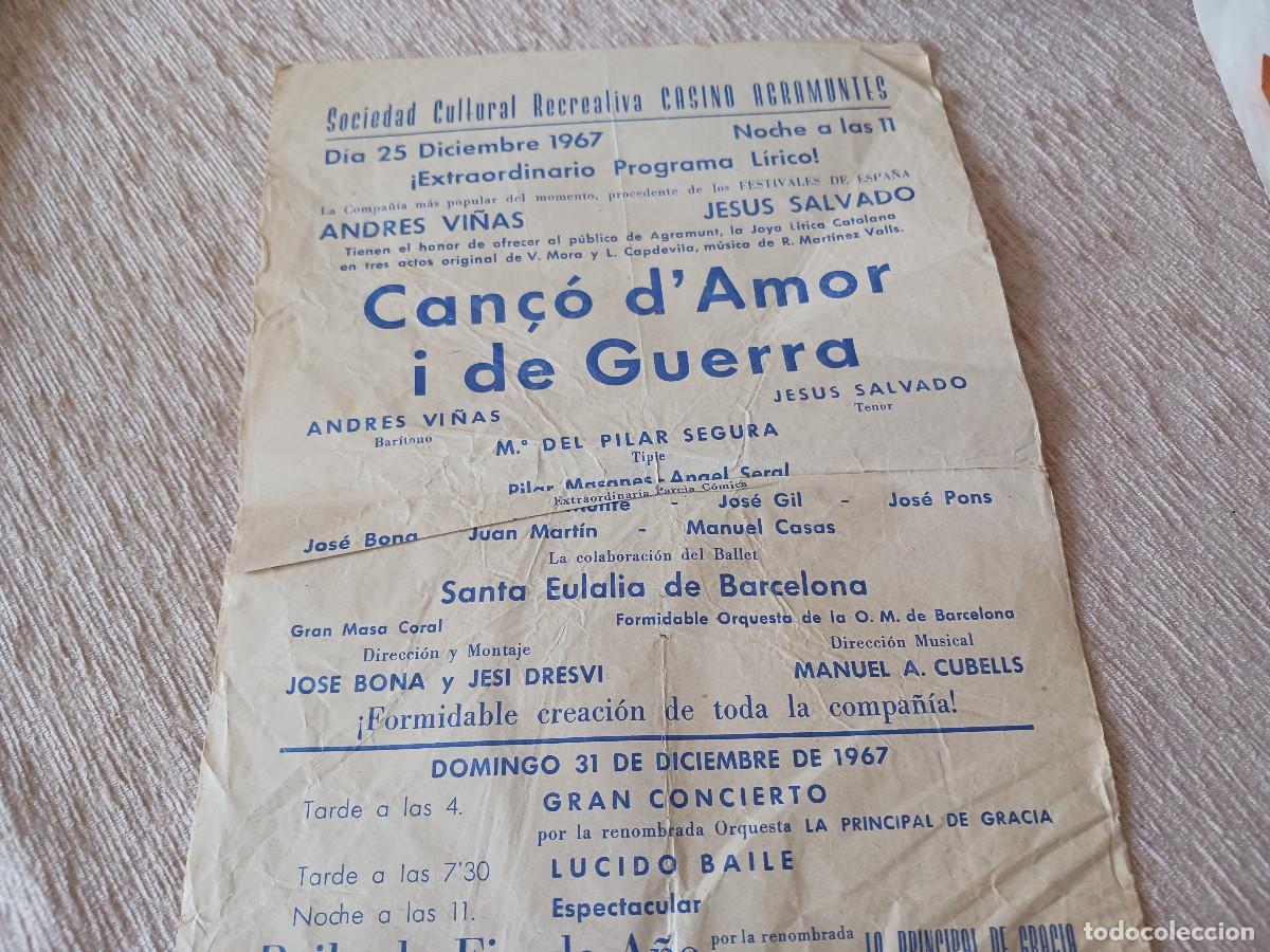 M&uacute;sica de colecci&oacute;n: sociedad cultural recreativa casino agramuntes 1967, can&ccedil;o d`amor i de guerra, vi&ntilde;as - salvador