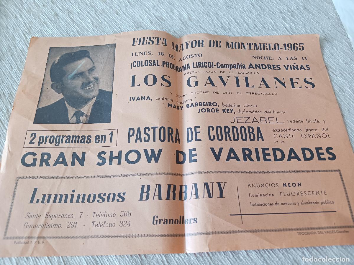 M&uacute;sica de colecci&oacute;n: fiesta mayor de montmelo 1965, festival lirico, los gavilanes, andres vi&ntilde;as, pastora de cordoba