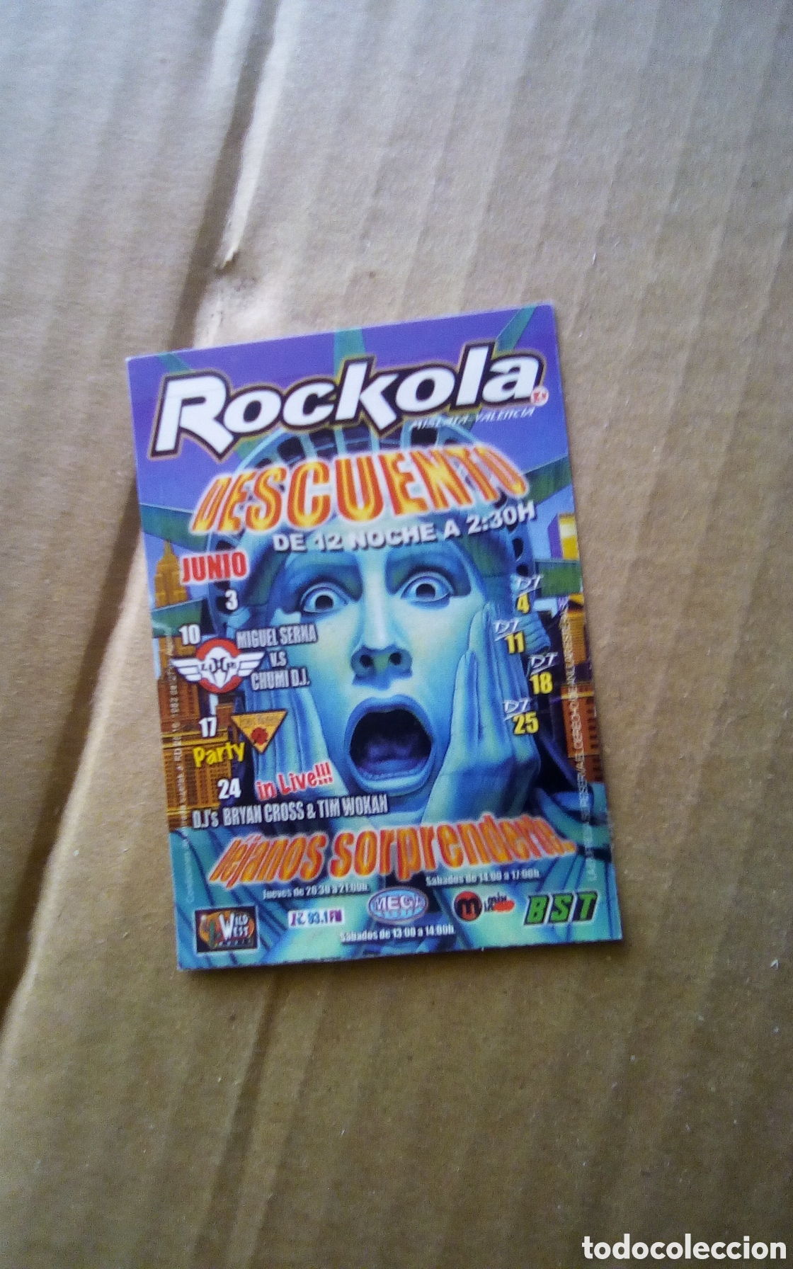 M&uacute;sica de colecci&oacute;n: Flyer invitaci&oacute;n descuento entrada discoteca Rockola. Junio 2000. Ruta del bacalao.
