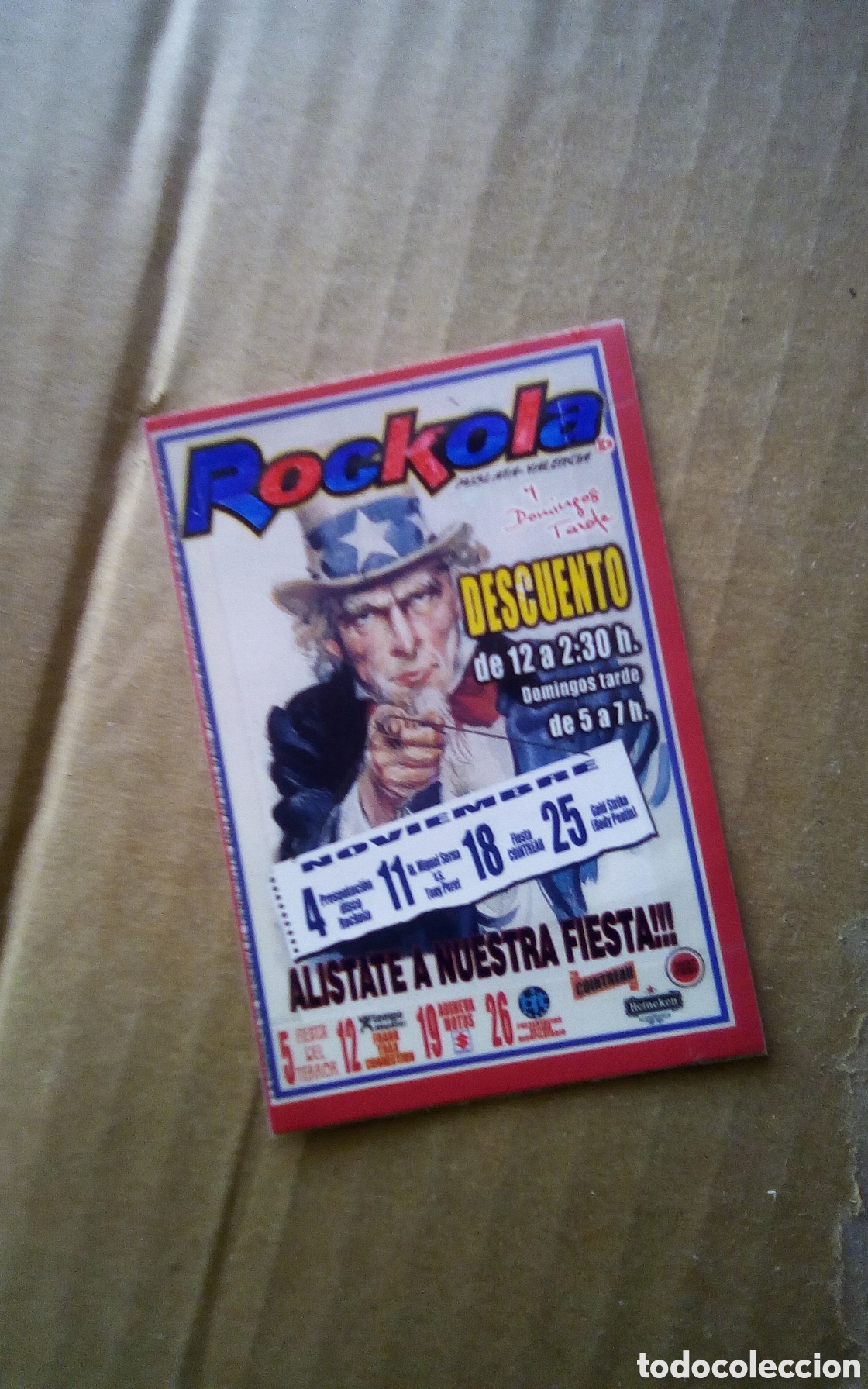 M&uacute;sica de colecci&oacute;n: Flyer descuento entrada discoteca Rockola. Noviembre 2000. Ruta del bacalao.