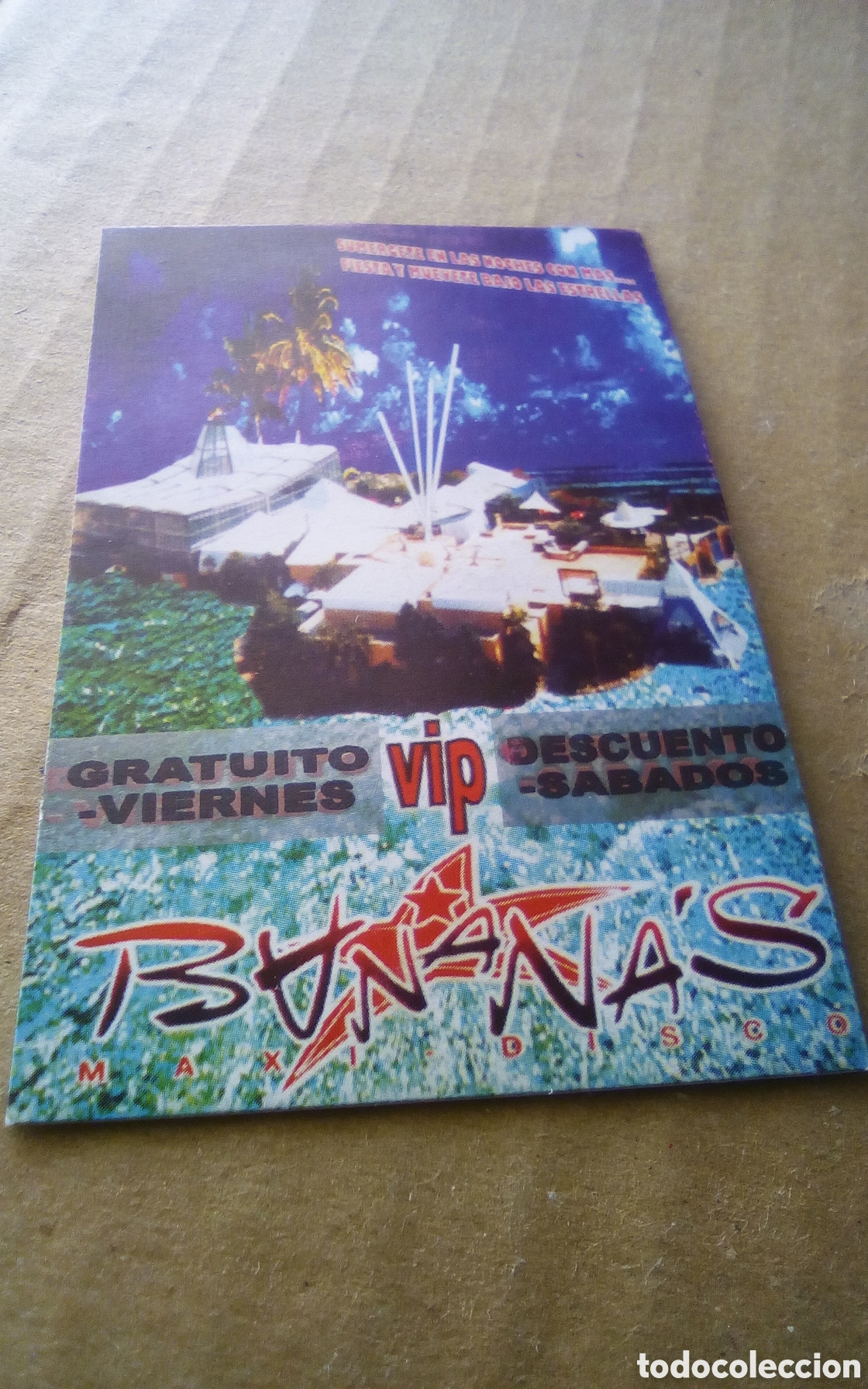 M&uacute;sica de colecci&oacute;n: Flyer invitaci&oacute;n descuento entrada discoteca Banana's. A&ntilde;o 2000. Ruta del bacalao.