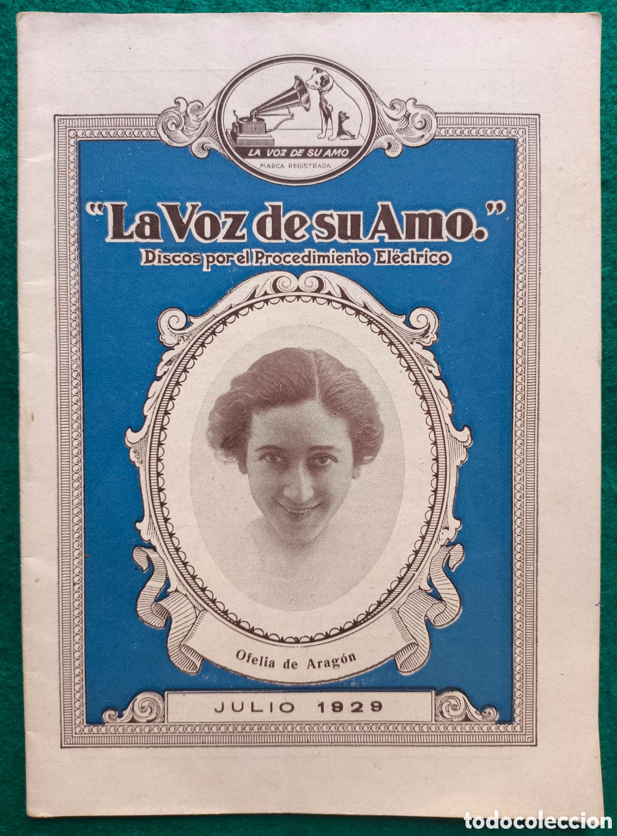 Collectible Music: LA VOZ DE SU AMO CAT&Aacute;LOGO DISCOS PORTADA OFELIA DE ARAGON 1929