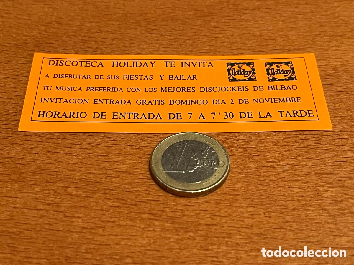 M&uacute;sica de cole&ccedil;&atilde;o: Invitaci&oacute;n Holiday. Discoteca Deusto, Bilbao. A&ntilde;os 90. Domingo 2 de Noviembre. Tarde. Naranja