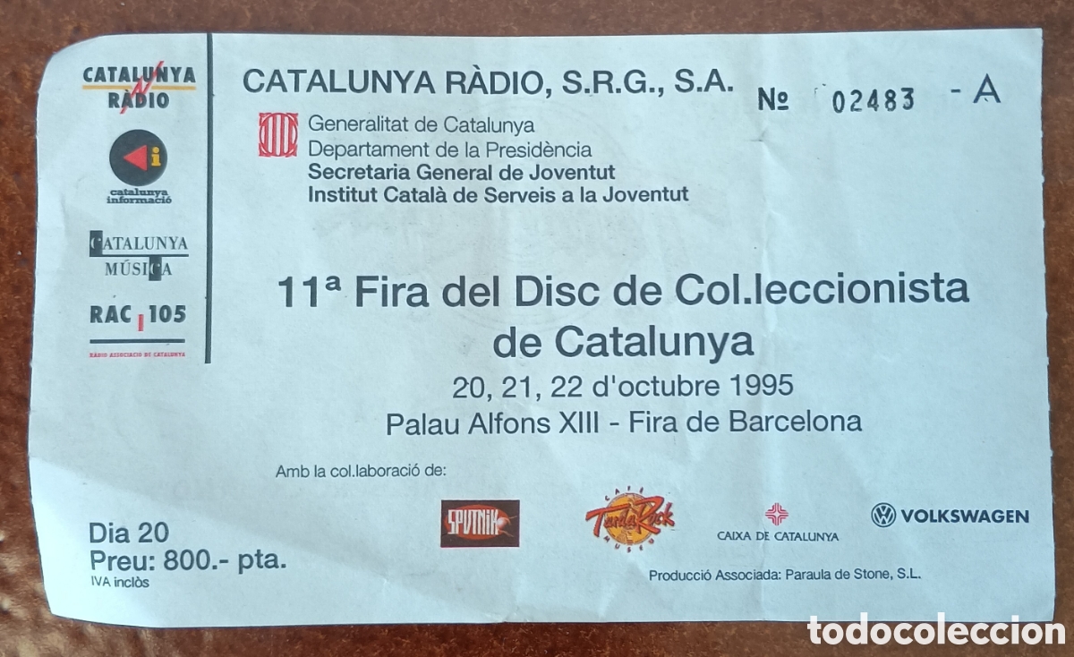 M&uacute;sica de colecci&oacute;n: Entrada 11 Fira del Disc de Col.leccionista de Catalunya. 1995