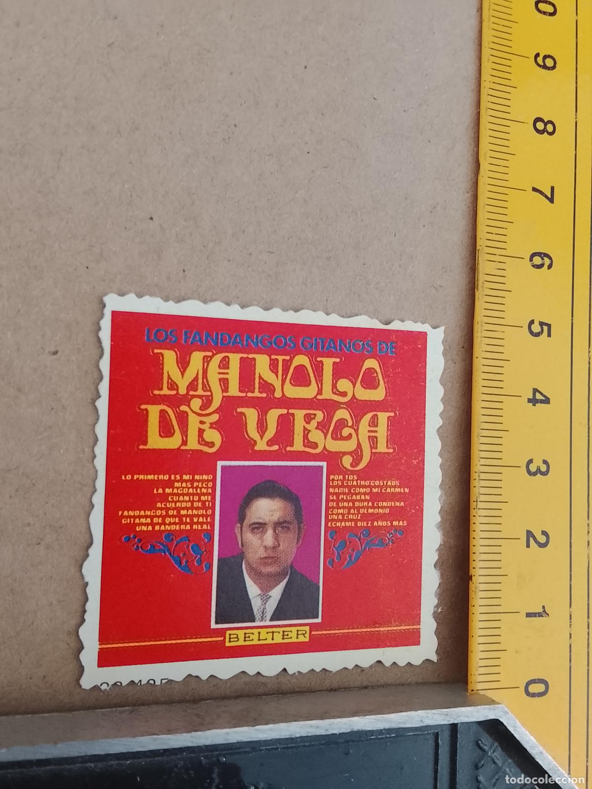 M&uacute;sica de colecci&oacute;n: musica - CROMOS o similar DE PAPEL ANTIGUO troquelado CANTANTES - MANOLO DE VEGA