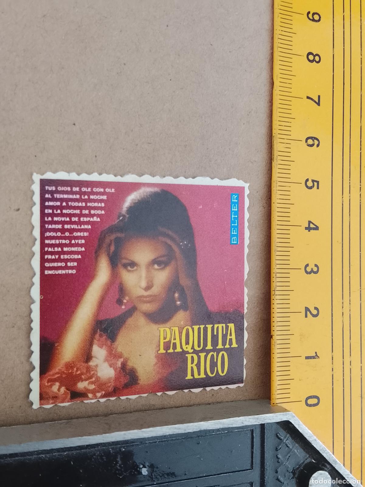 M&uacute;sica de colecci&oacute;n: musica - CROMOS o similar DE PAPEL ANTIGUO troquelado CANTANTES - PAQUITA RICO