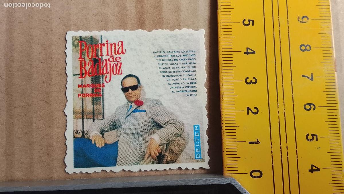 M&uacute;sica de colecci&oacute;n: musica - CROMOS o similar DE PAPEL ANTIGUO troquelado CANTANTES - PORRINA DE BADAJOZ