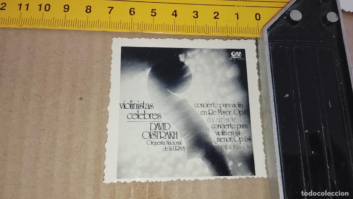 M&uacute;sica de colecci&oacute;n: musica - CROMOS o similar DE CARTON ANTIGUO troquelado CANTANTES - VIOLINISTA