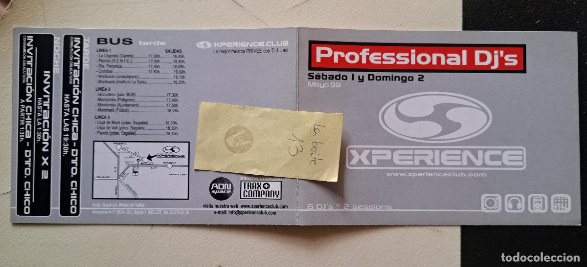 M&uacute;sica de colecci&oacute;n: FLYER DISCOTECA DIPTICO XPERIENCE CLUB TECHNO MOLLET 2001 PASTIS BUENRI PROGRESSIVE