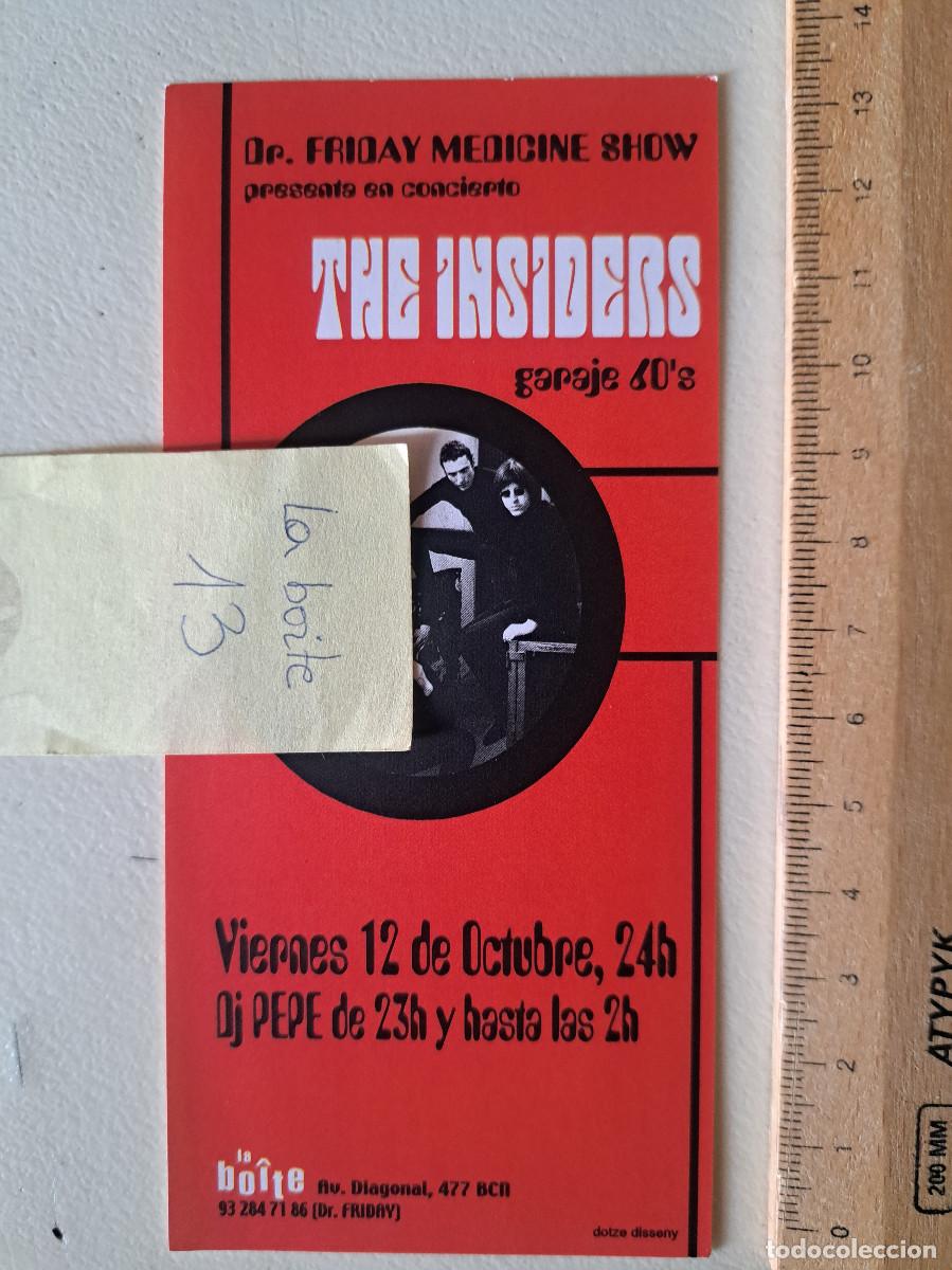 M&uacute;sica de colecci&oacute;n: FLYER DISCOTECA LA BOITE THE INSIDERS GARAGE 60S CONCIERTO