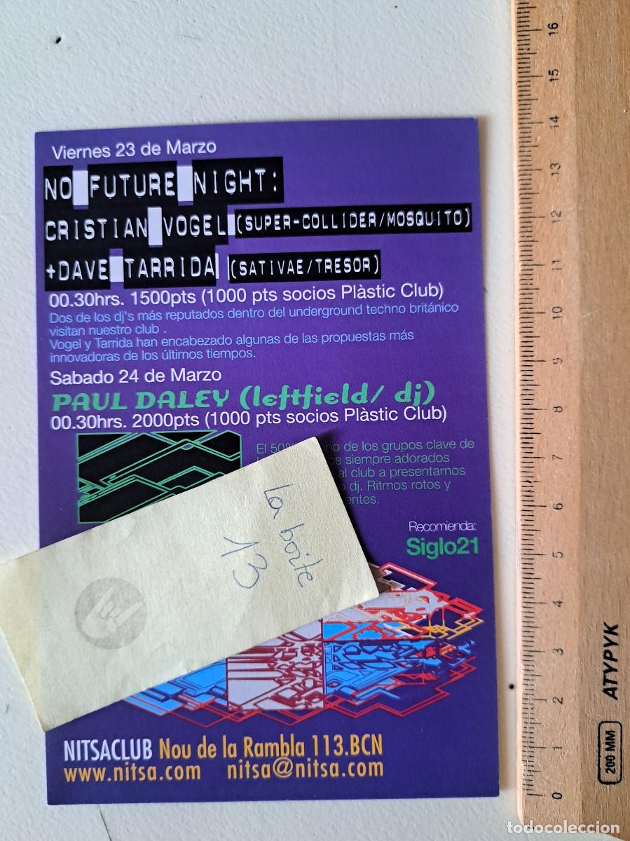 M&uacute;sica de colecci&oacute;n: FLYER DISCOTECA APOLO NITSA NO FUTURE CRISTIAN VOGEL DAVE TARRIDA PAUL DALEY LEFTFIELD A&Ntilde;O 2000