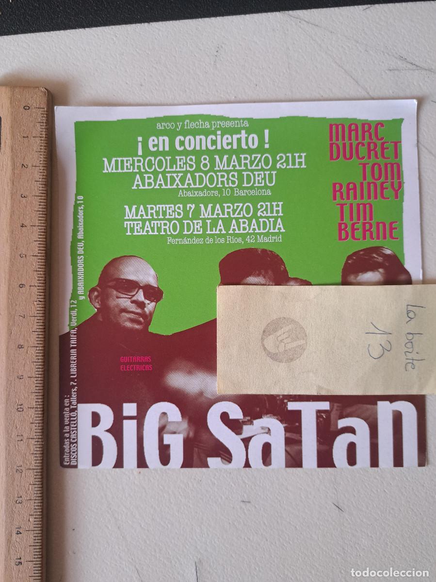 M&uacute;sica de colecci&oacute;n: FLYER CONCIERTO BIG SATAN MARC DUCRET ABAIXADORS DEU BARCELONA A&Ntilde;O 2001
