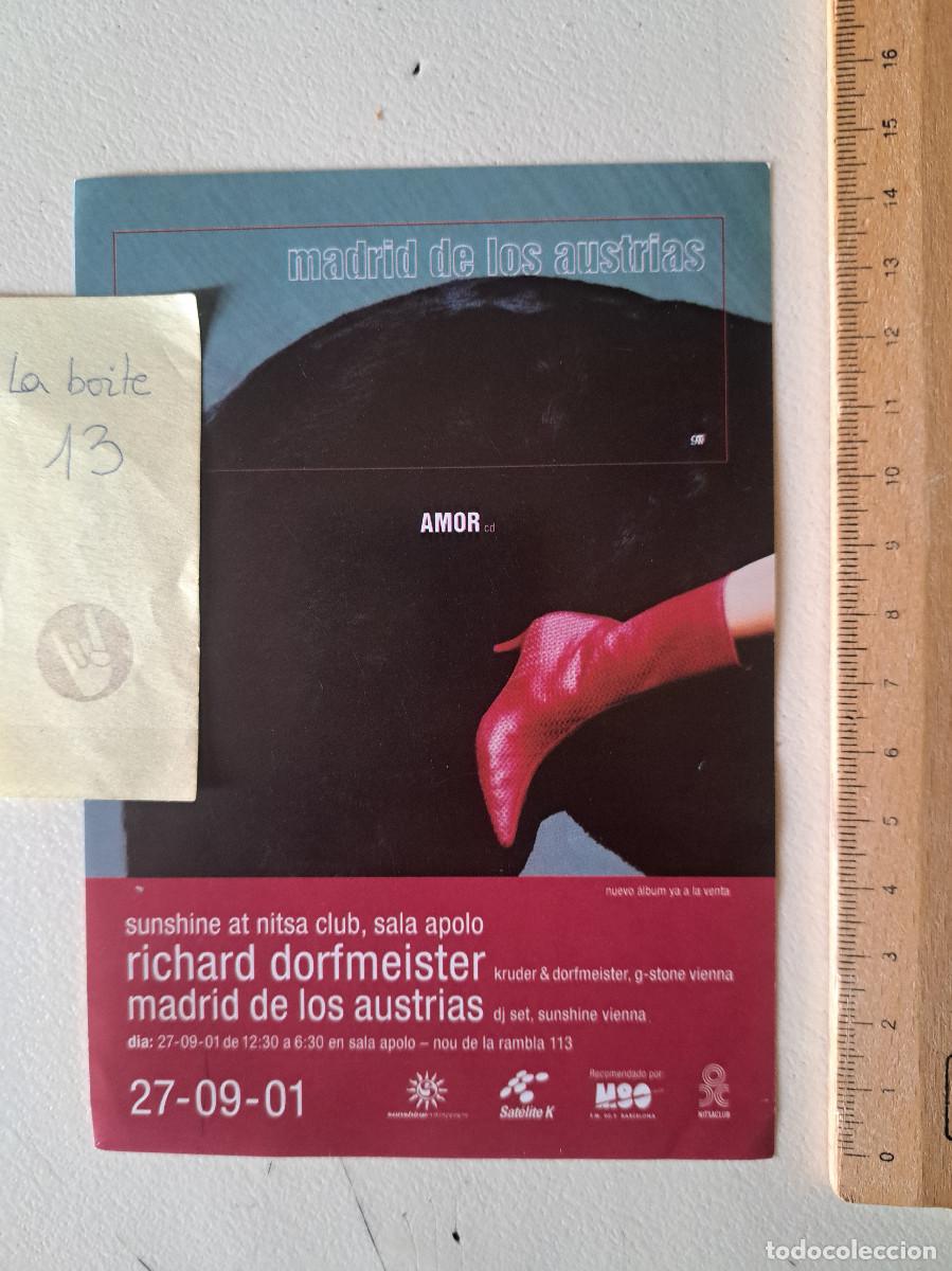 M&uacute;sica de colecci&oacute;n: FLYER CONCIERTO APOLO MADRID DE LOS AUSTRIAS RICHARD DORFMEISTER BARCELONA A&Ntilde;O 2001