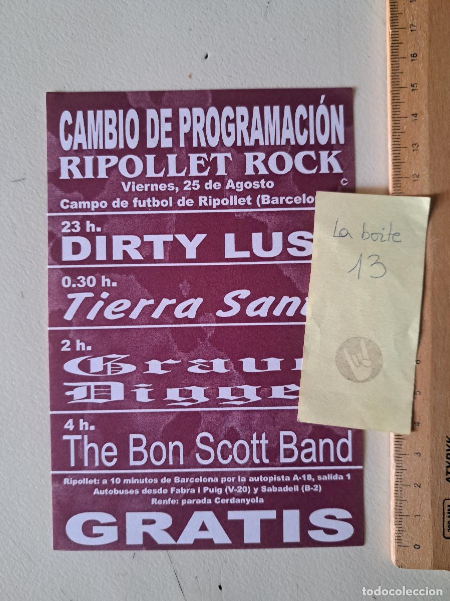 M&uacute;sica de colecci&oacute;n: FLYER CONCIERTO RIPOLLET ROCK DIRTY LUST TIERRA SANTA BON SCOTT BAND A&Ntilde;O 2001