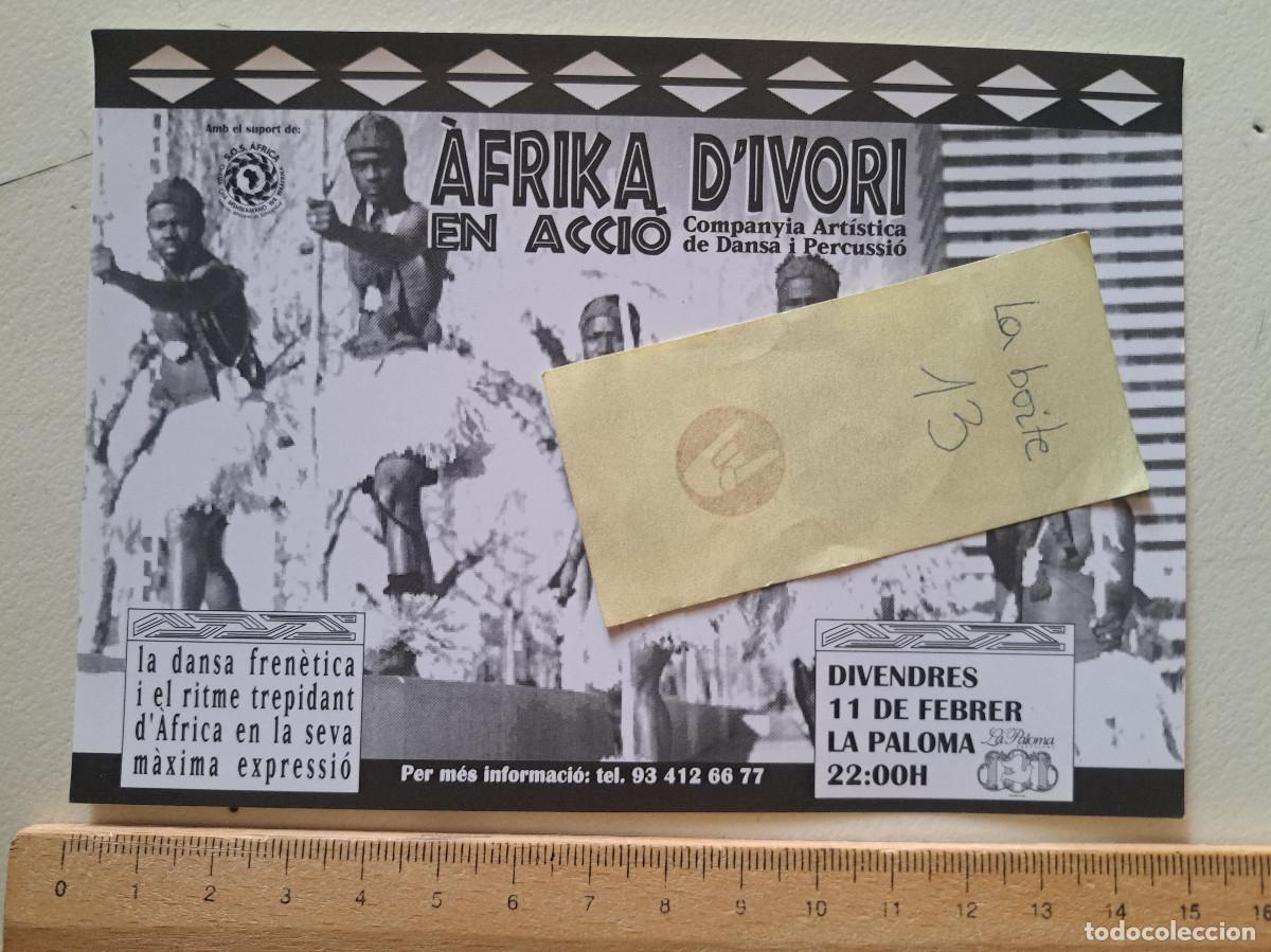 M&uacute;sica de colecci&oacute;n: FLYER CONCIERTO AFRICA DE IVORI EN ACCI&Oacute; SALA LAPALOMA A&Ntilde;O 2001