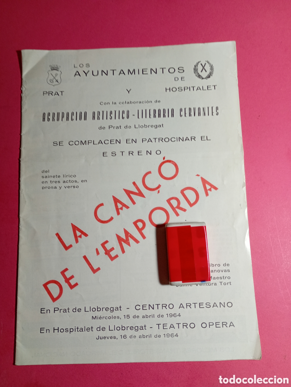 M&uacute;sica de cole&ccedil;&atilde;o: PRAT Y HOSPITALET LLOBREGAT AYTOS. PATROCINAN EL ESTRENO ''LA CAN&Ccedil;O DE L&acute;EMPORD&Agrave;'' CASANOVAS/VENTURA