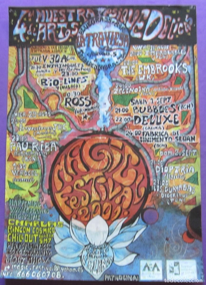 M&uacute;sica de colecci&oacute;n: POSTER MAGIC FESTIVAL 2001. ORIGINAL ESPA&Ntilde;A CON PAU RIBA Y THE EMBROOKS. 42,00 x 60,00 cms.