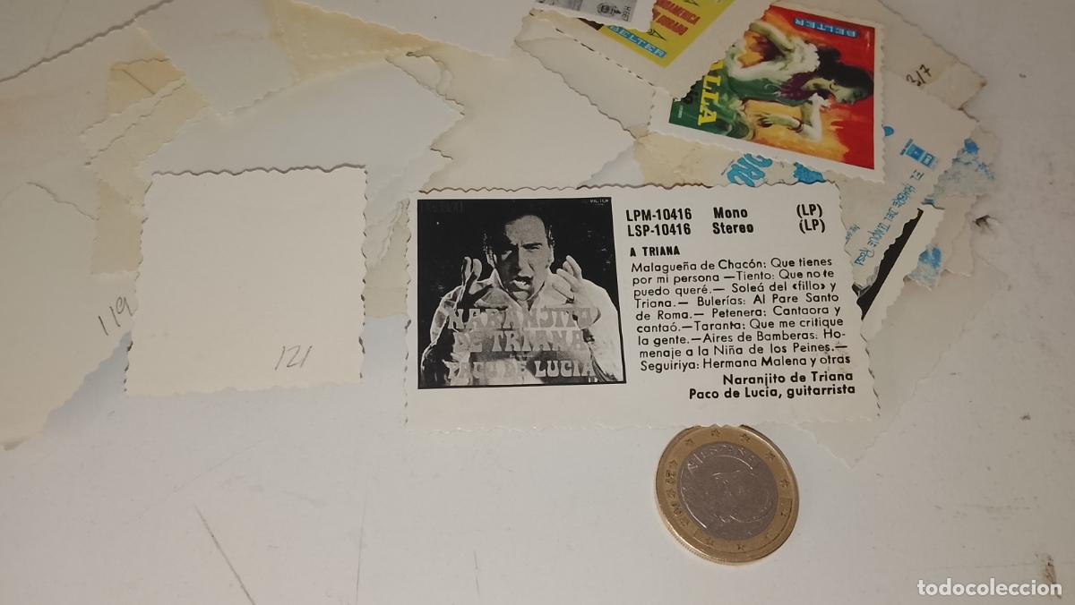 M&uacute;sica de colecci&oacute;n: musica - CROMO o similar carton PAPELG GRUESO troquelado CANTANTES naranjito Triana Paco de lucia