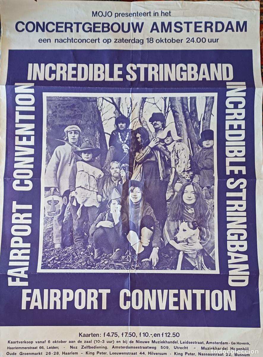 Collectible Music: POSTER ORIGINAL DEL CONCIERTO DE LAS BANDAS , INCREDIBLE STRING BAND & FAIRPORT CONVENTION -1969