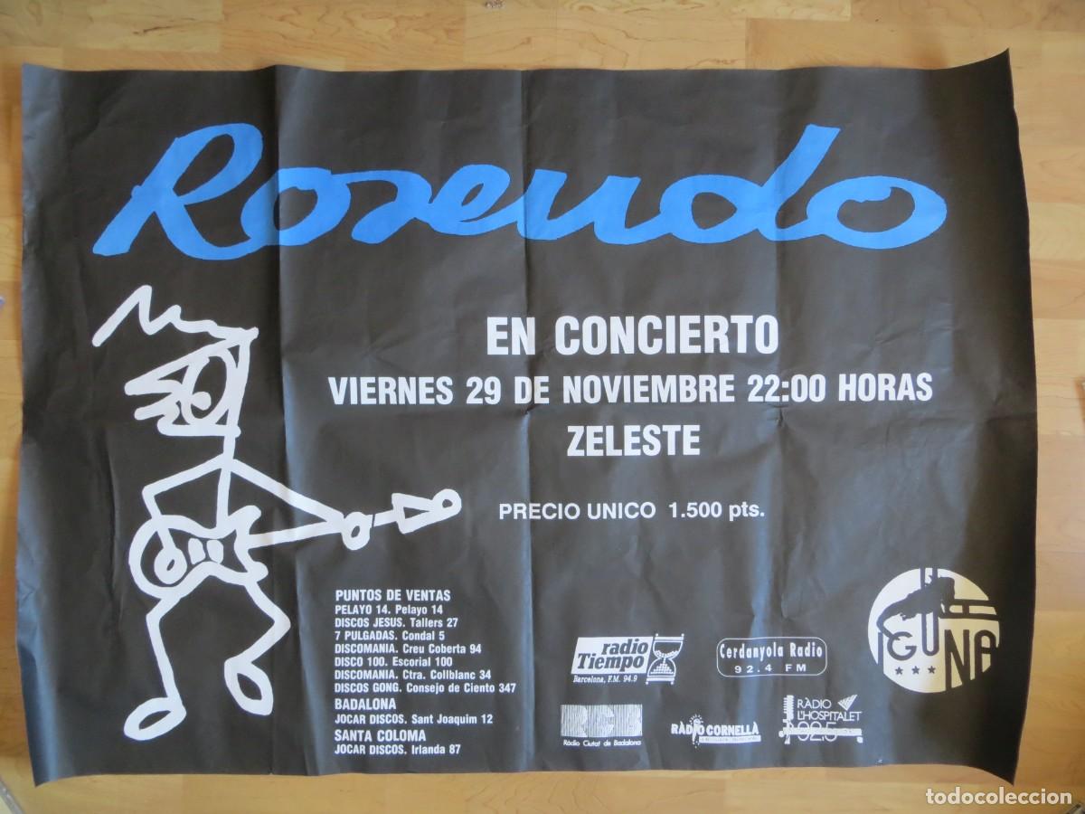 M&uacute;sica de colecci&oacute;n: ROSENDO: POSTER GIGANTE CONCIERTO BARCELONA 1990