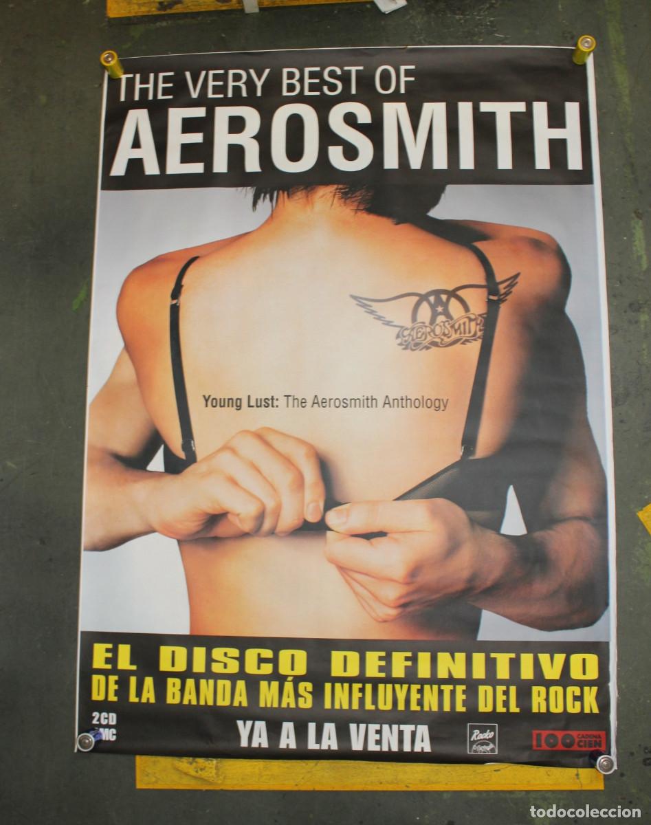 M&uacute;sica de colecci&oacute;n: Poster, cartel promocional Aerosmith, Young Lust: The Aerosmith Anthology. 2001.