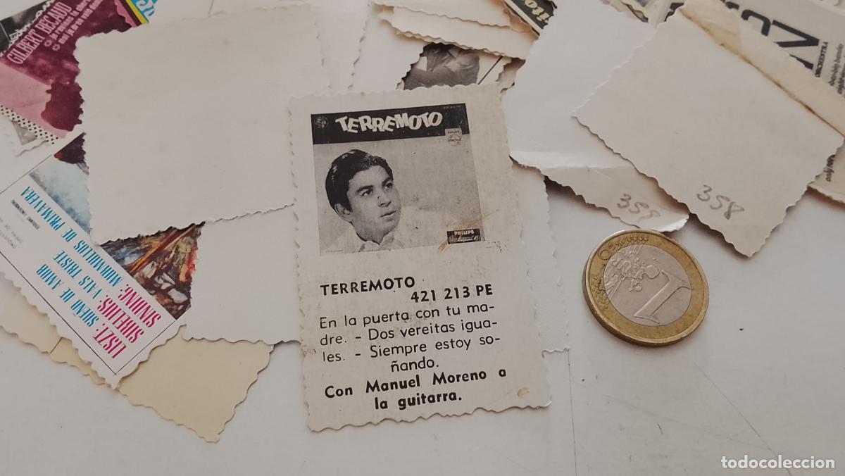M&uacute;sica de colecci&oacute;n: musica - cromo o similar carton troquelado - cantantante - TERREMOTO