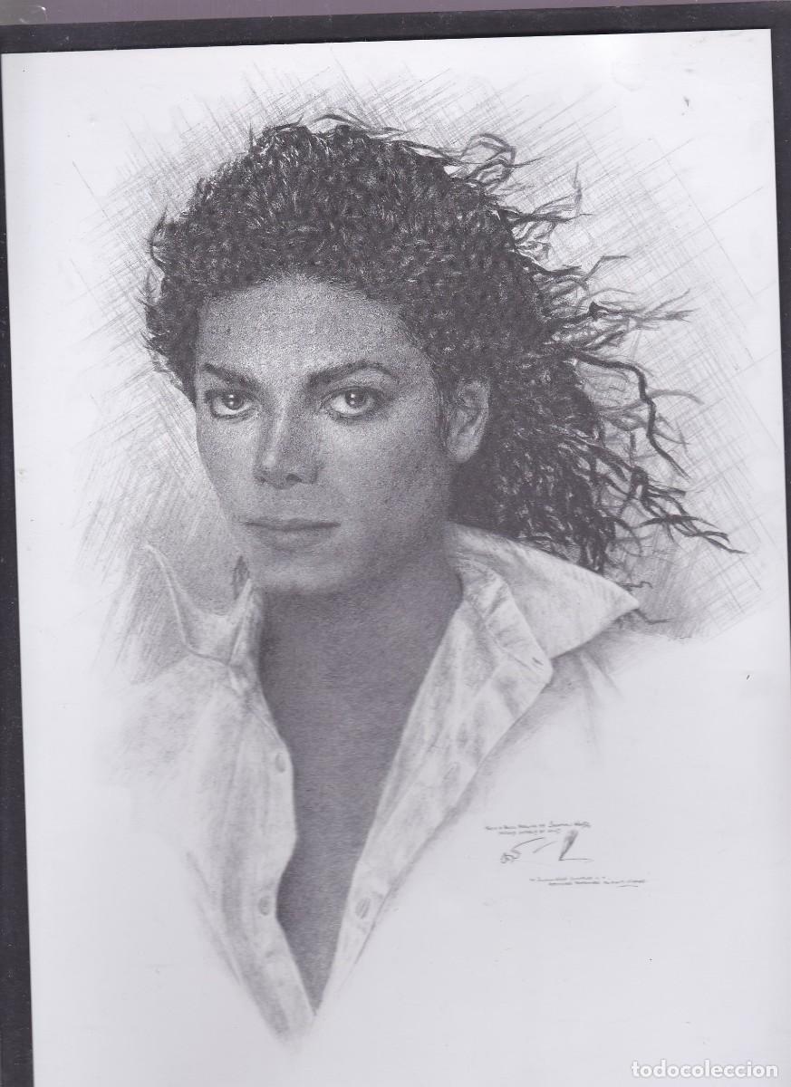 M&uacute;sica de colecci&oacute;n: MICHAEL JACKSON REPRODUCCI&Oacute;N LAMINA DIBUJO A MANO POR JONATHAN WOOD UNICA COPIA