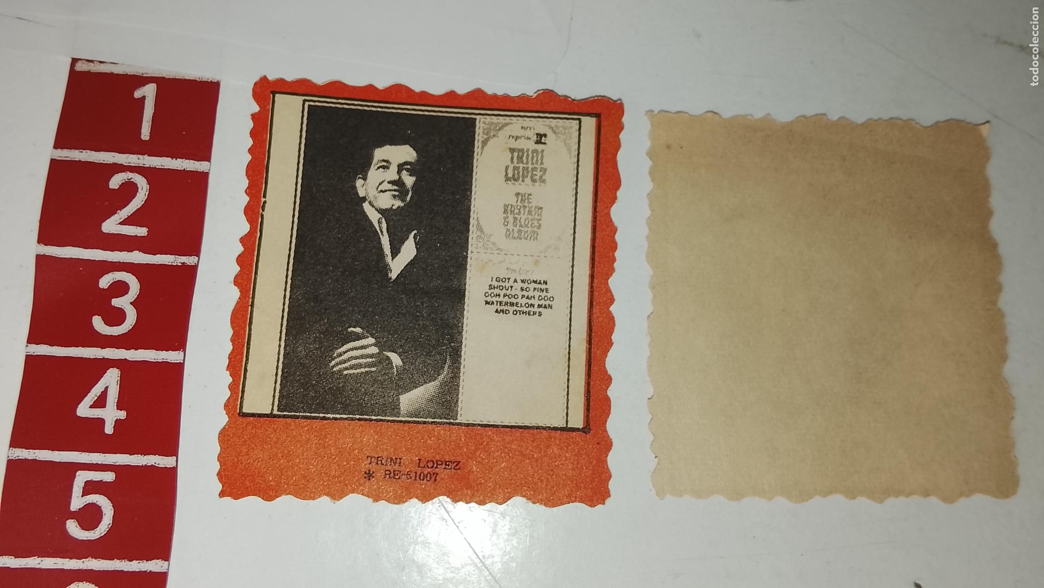 M&uacute;sica de colecci&oacute;n: musica - cromo o similar papel troquelado - cantantante - Trini L&oacute;pez