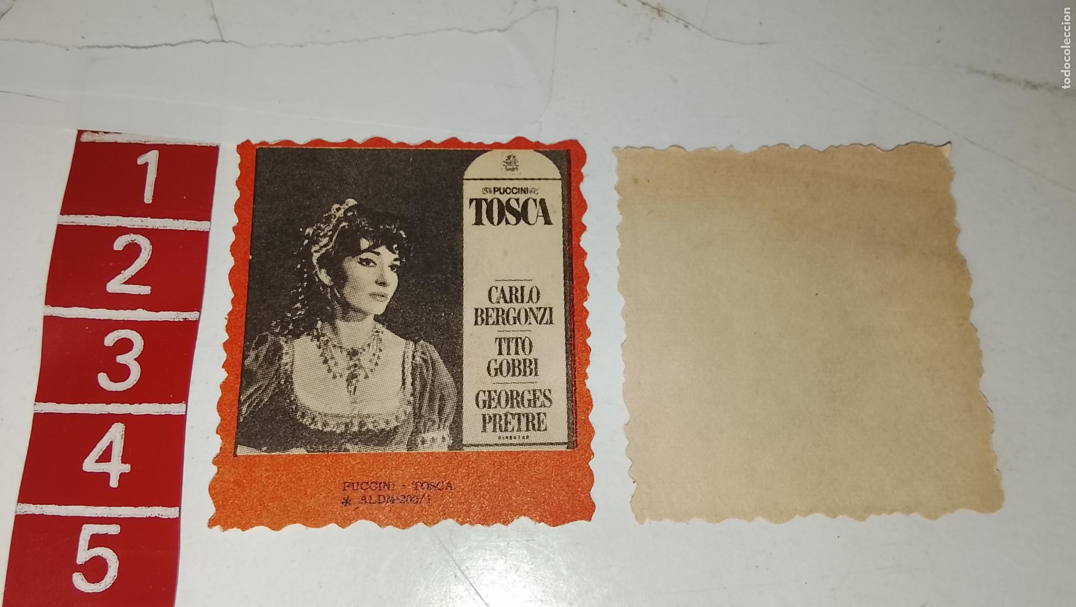 Musique de collection: musica - cromo o similar papel troquelado - cantante - TOSCA