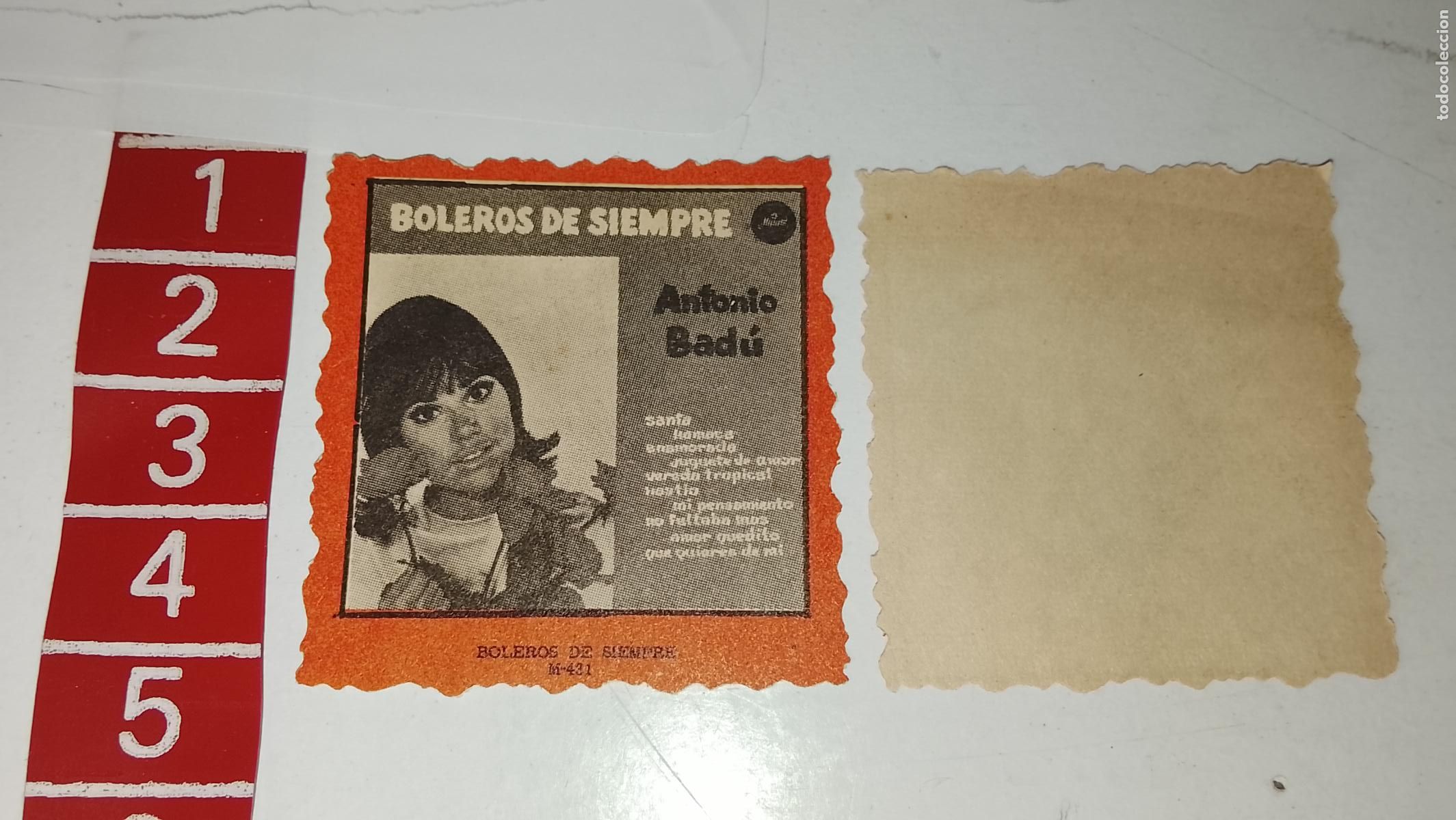 M&uacute;sica de cole&ccedil;&atilde;o: musica - cromo o similar papel troquelado - cantante - BOLEROS ANTONIO BADU