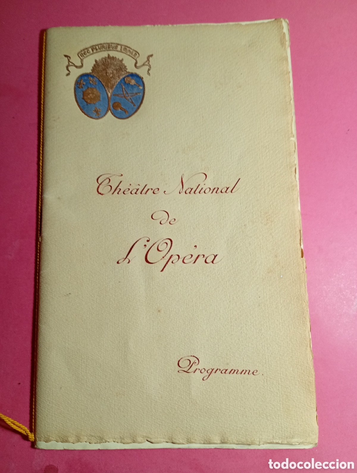 M&uacute;sica de colecci&oacute;n: Theatre National de l' Opera. Par&iacute;s Francia 7/7/ 1911 grueso programa ''LES HUGUENOTS'' DE MEYERBEER