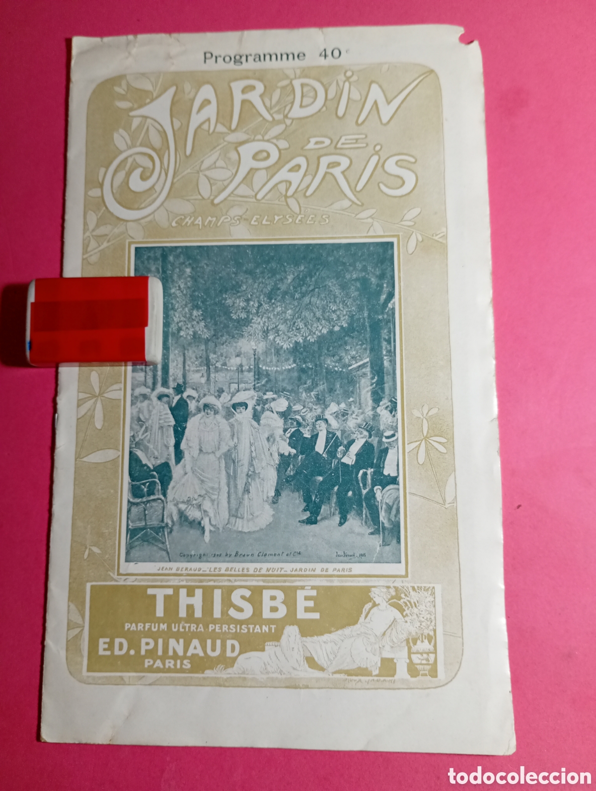 M&uacute;sica de colecci&oacute;n: JARDIN DE PARIS CHAMPS ELYS&Eacute;ES PROGRAMME 1 A 7 JUILLET DE 1911 ver fotos - publicidad &eacute;poca, franc&eacute;s