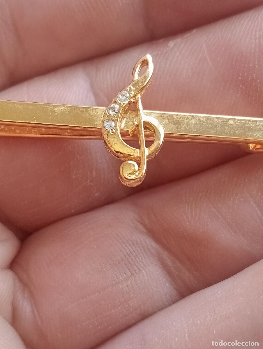 M&uacute;sica de colecci&oacute;n: PISACORBATAS MOTIVO MUSICAL CON PIEDRECITAS MUSICO BANDA MUSICA INSIGNIA ALFILER CORBATA PASADOR