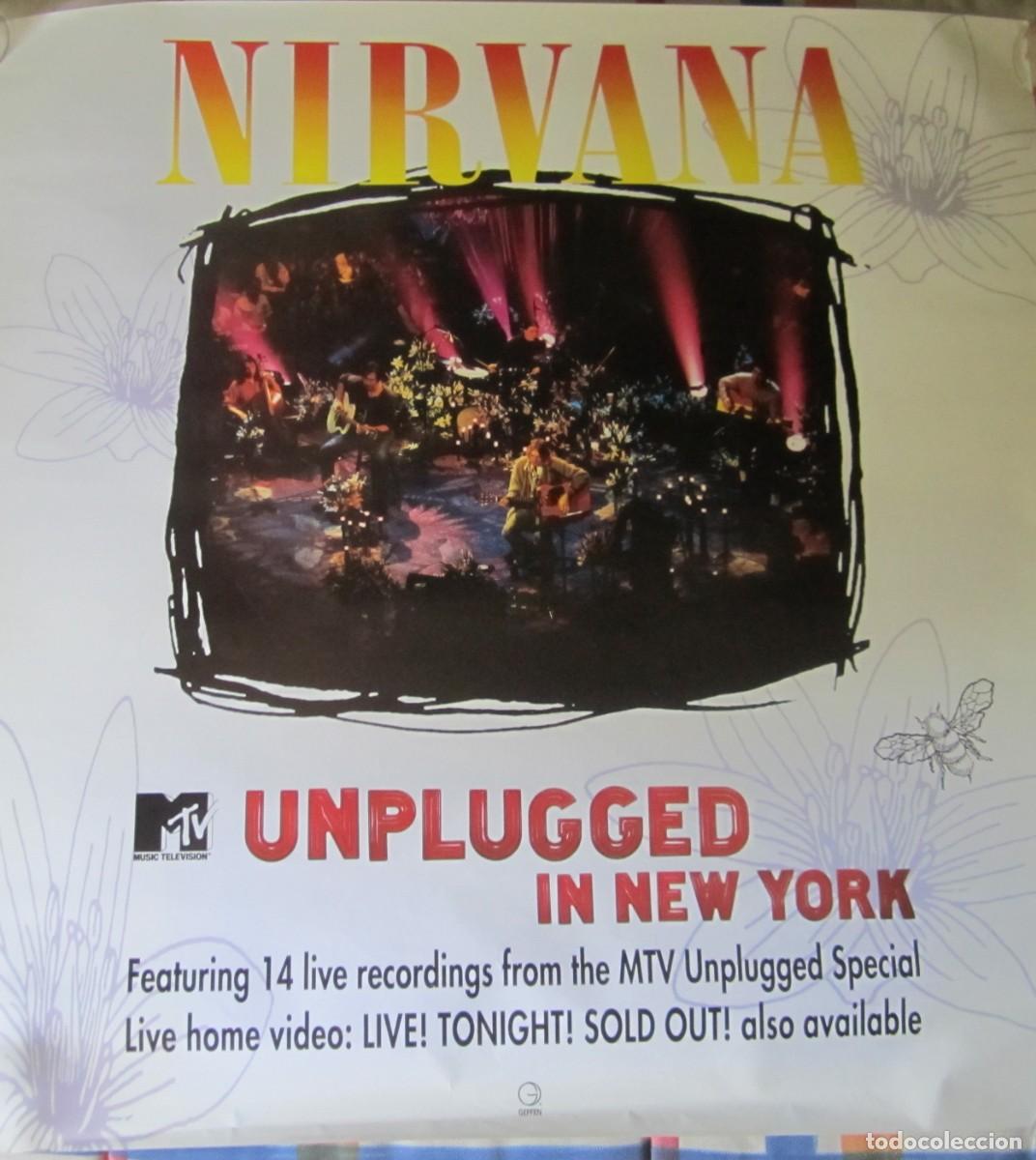 M&uacute;sica de colecci&oacute;n: POSTER NIRVANA: UNPLUGGED IN NEW YORK. ORIGINAL PROMOCIONAL U.S.A. 1994. 75,00x75,00 cms.