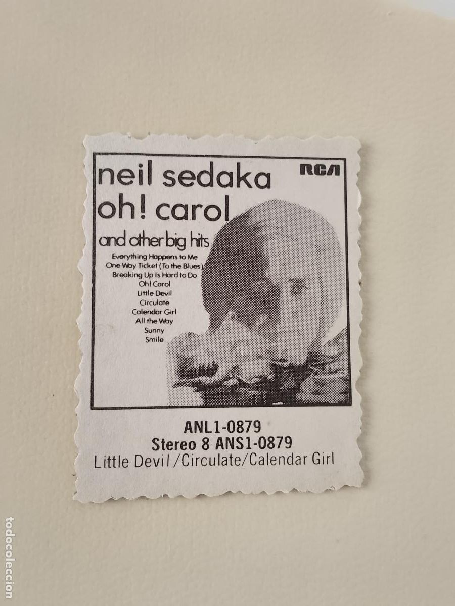 M&uacute;sica de colecci&oacute;n: SIMILAR A CROMO DE CARTON troquelado MUSICA - CANTANTE O GRUPO - NEIL SEDAKA