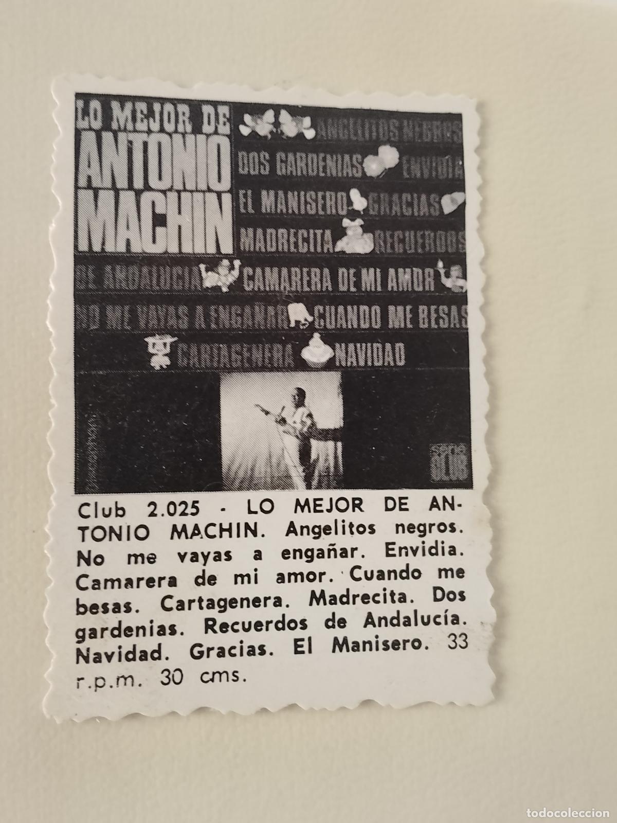 M&uacute;sica de colecci&oacute;n: SIMILAR A CROMO DE CARTON troquelado MUSICA - CANTANTE O GRUPO - ANTONIO MACHIN